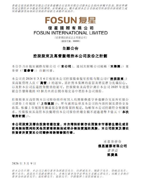  复星国际控股股东及高管拟增持；彰显对未来增长的坚定信心。 股票财经 复星国际控股股东及高管拟增持；彰显对未来增长的坚定信心。 股票财经 复星国际控股股东及高管拟增持；彰显对未来增长的坚定信心。 股票财经 复星国际控股股东及高管拟增持；彰显对未来增长的坚定信心。 股票财经