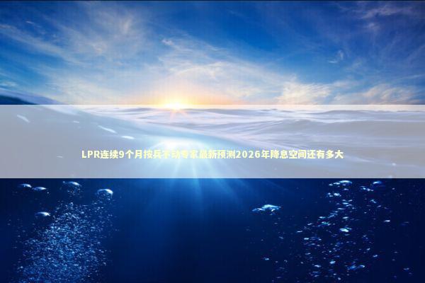 LPR连续9个月按兵不动专家最新预测2026年降息空间还有多大 新闻